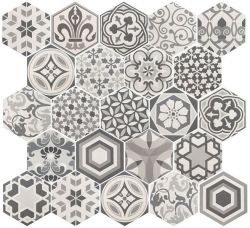 HEXATILE Harmony B&W 17,5x20 (EQ-10D) (1bal=1m2)