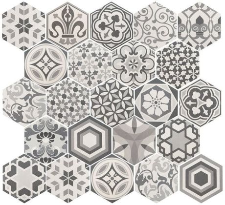 Przejdź do produktu HEXATILE płytki podłogowe Harmony B&W 17,5x20 (EQ-10D) (0,714m2)