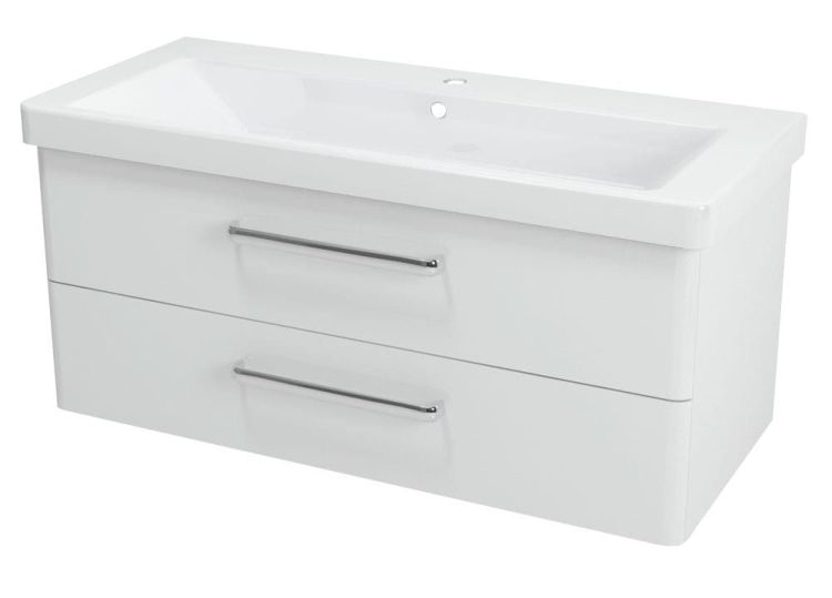 THEIA szafka umywalkowa 101,4x43,2x44,2cm, 2 szuflady, biała