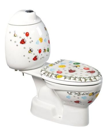 Przejdź do produktu KID WC kompakt dla dzieci,dolny odpływ, kolorowy sitodruk