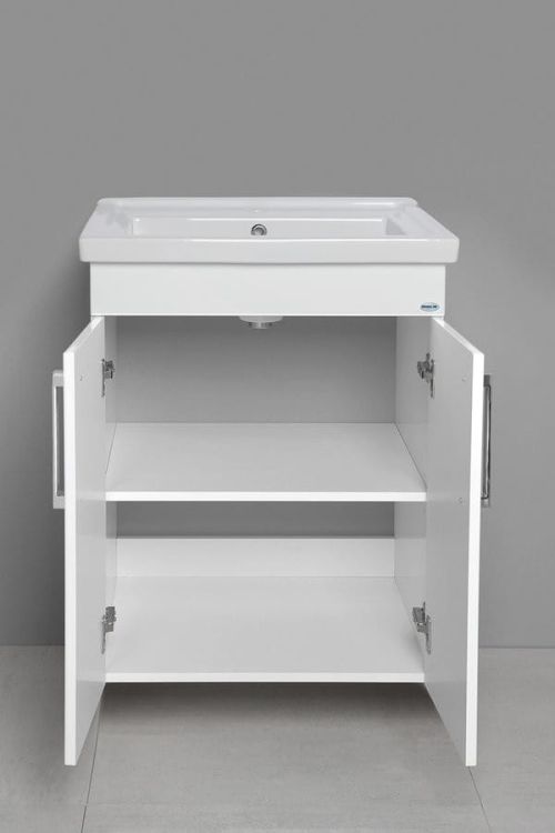 POLY szafka umywalkowa 56x74,6x46,5cm, 2xdrzwiczki, biała