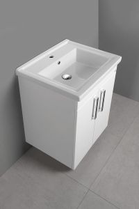 POLY szafka umywalkowa 56x74,6x46,5cm, 2xdrzwiczki, biała