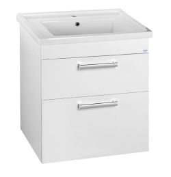 POLY szafka umywalkowa 66x74,6x46,5cm, 2x szuflada, biała