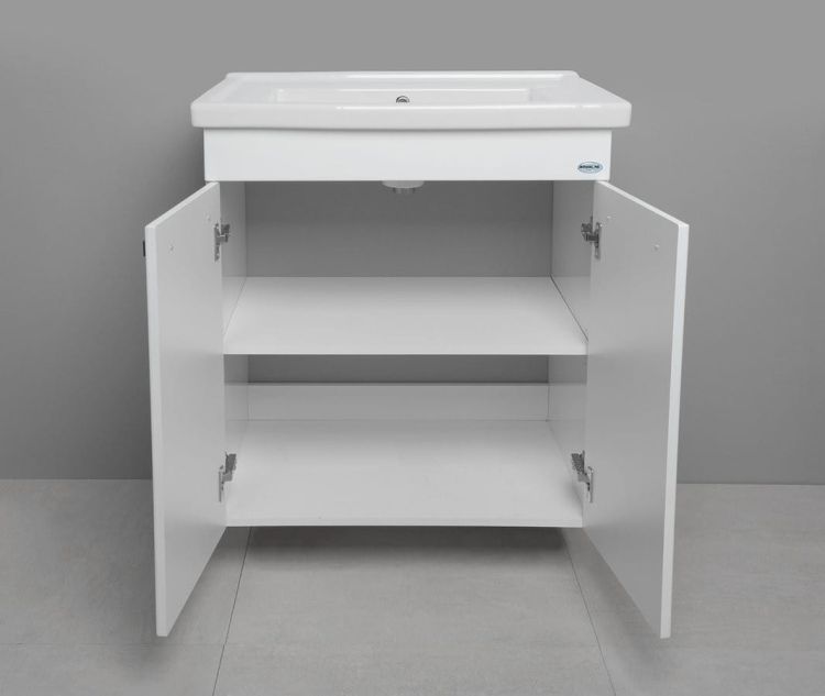 POLY szafka umywalkowa 66x74,6x46,5cm, 2xdrzwiczki, biała