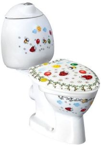 KID WC kompakt dla dzieci, tylny odpływ, kolorowy sitodruk