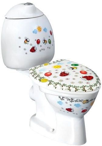 KID WC kompakt dla dzieci, tylny odpływ, kolorowy sitodruk