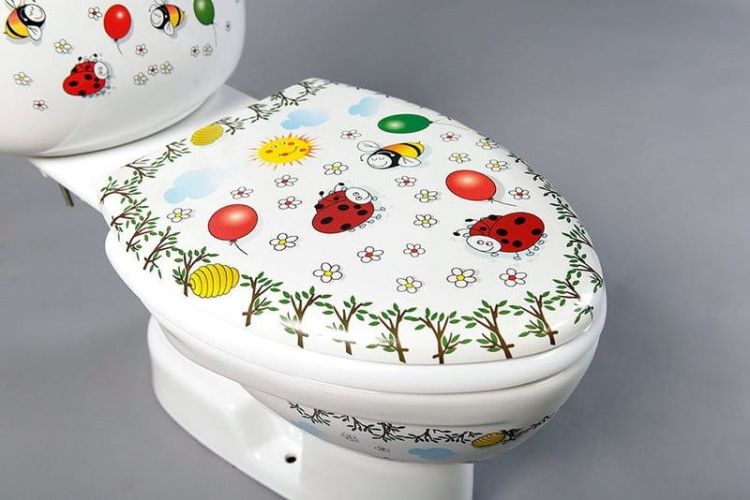 KID WC kompakt dla dzieci, tylny odpływ, kolorowy sitodruk