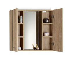 ZOJA/KERAMIA FRESH szafka z lustrem i ośw. LED, 70x60x14cm, dąb platin