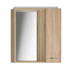 ZOJA/KERAMIA FRESH szafka z lustrem i ośw.LED, 60x60x14cm, prawa, dąb platin
