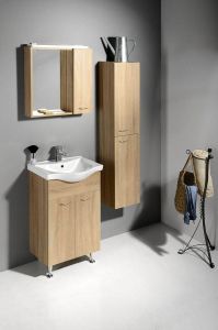 ZOJA/KERAMIA FRESH szafka z lustrem i ośw.LED, 60x60x14cm, prawa, dąb platin