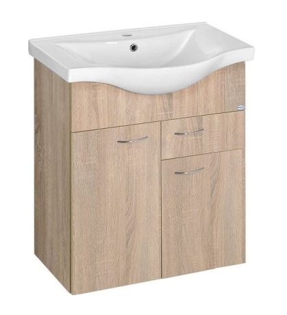 Przejdź do produktu KERAMIA FRESH szafka umywalkowa, 1 szuflada, 60,6x74x34cm, dąb platin