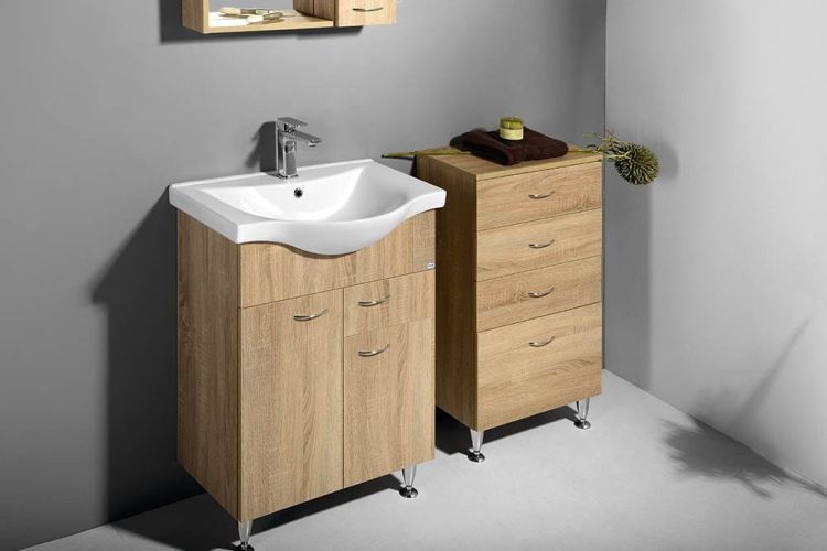 KERAMIA FRESH szafka umywalkowa 60x74x33,7cm, dąb platin