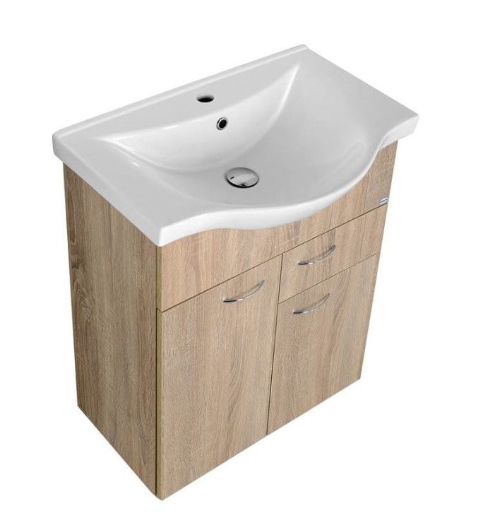 KERAMIA FRESH szafka umywalkowa 60x74x33,7cm, dąb platin