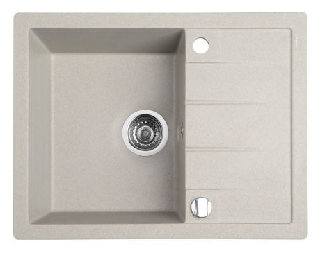 Przejdź do produktu Zlewozmywak granitowy z ociekaczem 65x50 cm, beżowy
