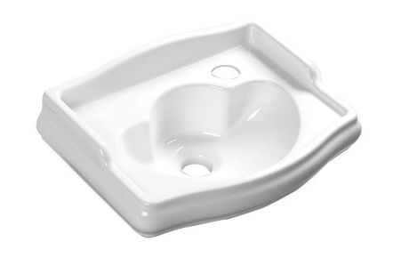 Przejdź do produktu RETRO umywalka ceramiczna 41x30cm, otwór na baterię z prawej strony, bez przelewu, biały