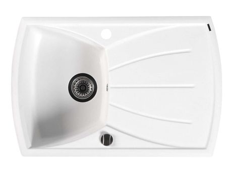 Przejdź do produktu Zlewozmywak granitowy z ociekaczem 77x51cm, biały