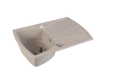 Przejdź do produktu Zlewozmywak granitowy z ociekaczem 77x51cm, beżowy