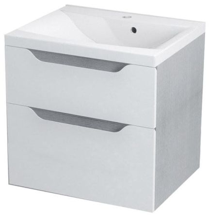 Przejdź do produktu WAVE szafka umywalkowa 60x65x48cm, biała/dąb srebrny