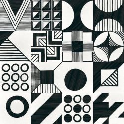 CAPRICE DECO Patchwork B&W 20X20 (EQ-5) (1bal=1m2)