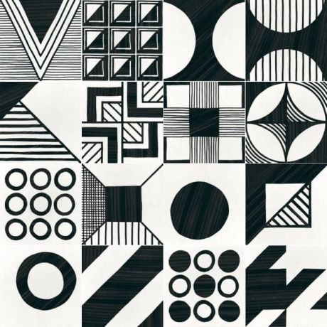 Przejdź do produktu CAPRICE DECO płytki podłogowe Patchwork B&W 20X20 (EQ-5) (1m2)