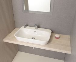 SAVANA umywalka ceramiczna wpuszczana w blat, 65x17x45cm