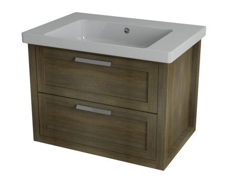 Przejdź do produktu LARITA szafka umywalkowa 71x55x48cm, dąb graphite wraz z umywalką NORM 75cm