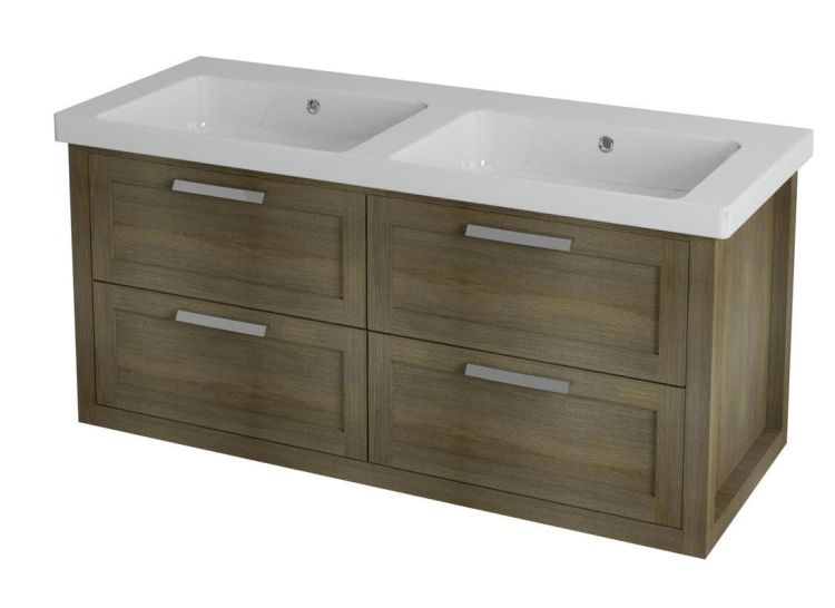 LARITA szafka umywalkowa 120x55x48cm, dąb graphite