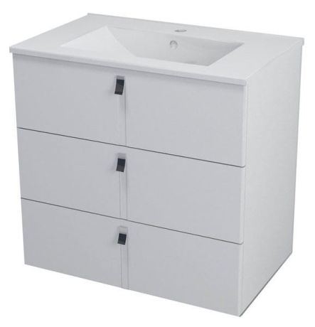 Przejdź do produktu MITRA szafka umywalkowa, 3 szuflady 75,5x70x46cm, biała