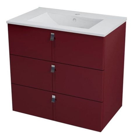 Przejdź do produktu MITRA szafka umywalkowa, 3 szuflady, 75,5x70x46cm, bordo