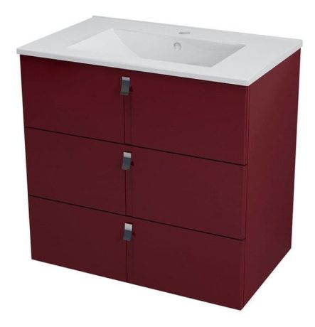 Przejdź do produktu MITRA szafka umywalkowa, 3 szuflady, 90,5x70x46cm, bordo