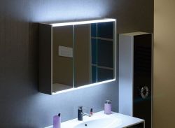 BATU szafka z lustrem 2x LED, 100x71x15cm, biała