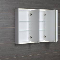 BATU szafka z lustrem 2x LED, 100x71x15cm, biała