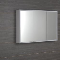 BATU szafka z lustrem 2x LED, 100x71x15cm, biała