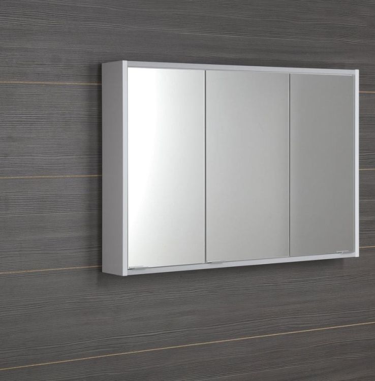 BATU szafka z lustrem 2x LED, 100x71x15cm, biała