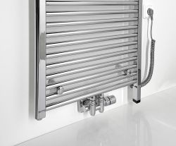 ONE D grzałka elektryczna z termostatem, 200W, prawa, chrom