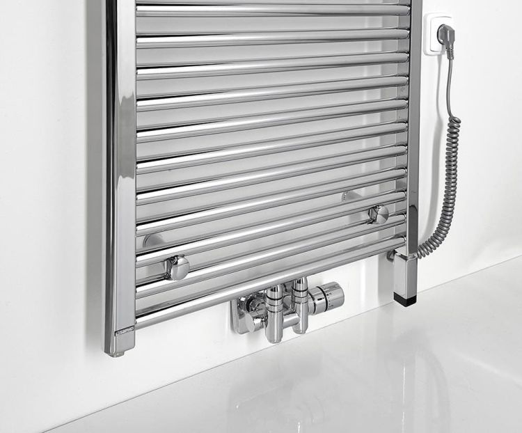 ONE D grzałka elektryczna z termostatem, 300W, prawa, chrom