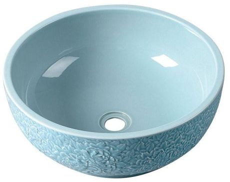 Przejdź do produktu PRIORI umywalka ceramiczna, średnica 43cm, błękitna