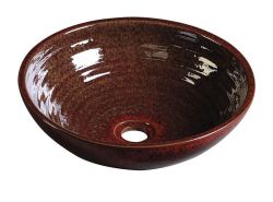 ATTILA umywalka ceramiczna, średnica 46cm, purpurowo - czerwona