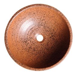 ATTILA umywalka ceramiczna, średnica 46cm, brązowa terakota