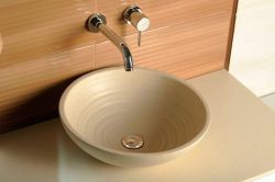 ATTILA umywalka ceramiczna, średnica 46cm, kość słoniowa