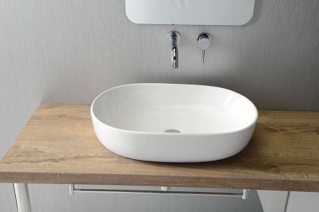 Przejdź do produktu CALEO umywalka ceramiczna nablatowa 60x42cm, biały