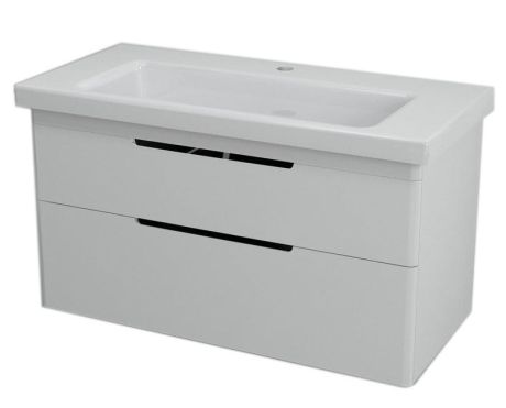 Przejdź do produktu ELLA szafka umywalkowa 95,7x50x42,8cm, 2 szuflady, biała