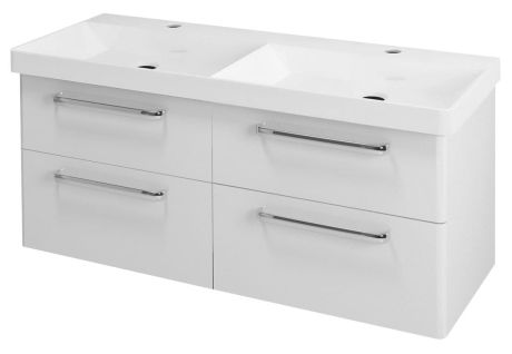 Przejdź do produktu THEIA szafka umywalkowa podwójna 116x50x44,2cm, 4 szuflady, biała
