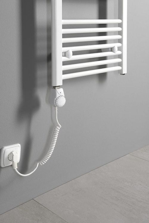 Grzałka elektryczna z termostatem 300W, biała
