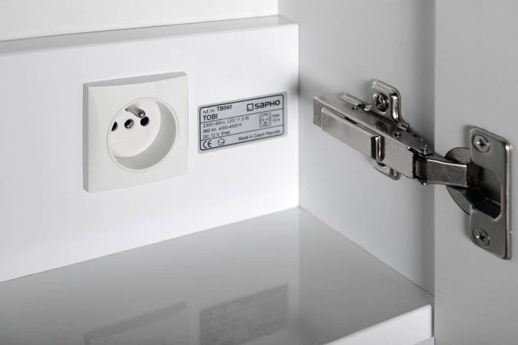 TOBI LED szafka  z oświetleniem LED 80x63x17cm, bezdotykowy, biała