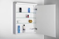 TOBI LED szafka z oświetleniem LED 50x73x17cm, bezdotykowy, biała
