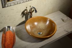 ATTILA umywalka 42,5cm, ceramiczny, brązowa