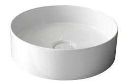 STORM CIRCLE umywalka, średnica 40,5 cm z korkiem ceramicznym