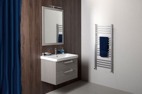 Przejdź do produktu THEIA Szafka umywalkowa 46,4x70x44,2cm, 2 szuflady, dąb srebrny