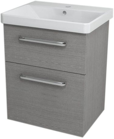 Przejdź do produktu THEIA Szafka umywalkowa 56,4x70x44,2cm, 2 szuflady, dąb srebrny